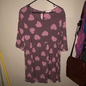 Cotton On Pink Heart Print Skater Dress